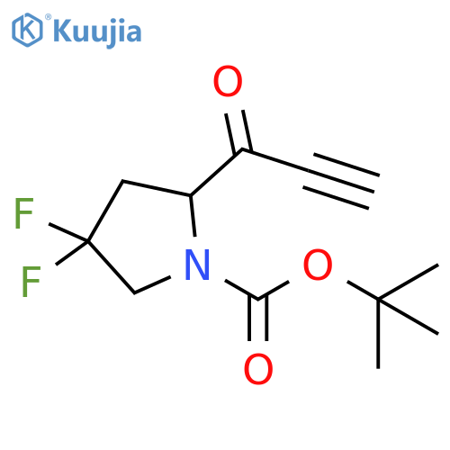 1-Pyrrolidinecarboxylic acid, 4,4-difluoro-2-(1-oxo-2-propyn-1-yl)-, 1,1-dimethylethyl ester structure