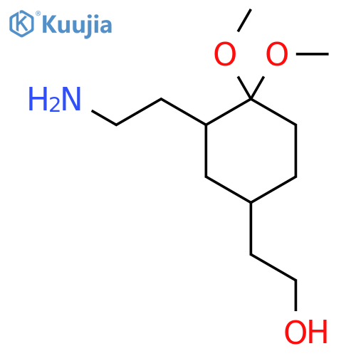 2-3-(2-aminoethyl)-4,4-dimethoxycyclohexylethan-1-ol structure