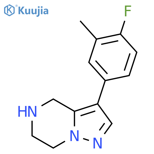 3-(4-fluoro-3-methylphenyl)-4H,5H,6H,7H-pyrazolo[1,5-a]pyrazine structure