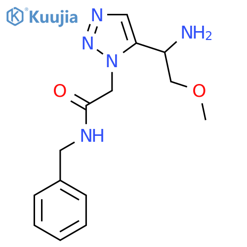 2-[5-(1-amino-2-methoxyethyl)-1H-1,2,3-triazol-1-yl]-N-benzylacetamide structure