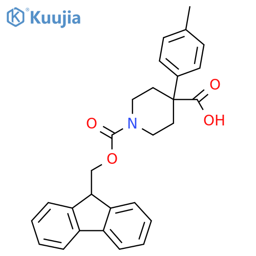 1-{[(9H-fluoren-9-yl)methoxy]carbonyl}-4-(4-methylphenyl)piperidine-4-carboxylic acid structure