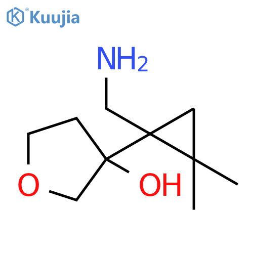 3-Furanol, 3-[1-(aminomethyl)-2,2-dimethylcyclopropyl]tetrahydro- structure