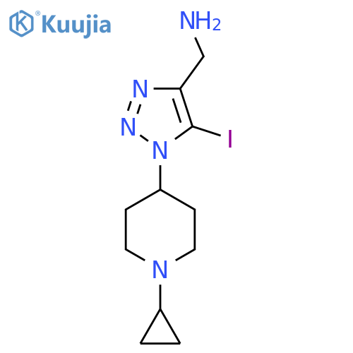 [1-(1-cyclopropylpiperidin-4-yl)-5-iodo-1H-1,2,3-triazol-4-yl]methanamine structure