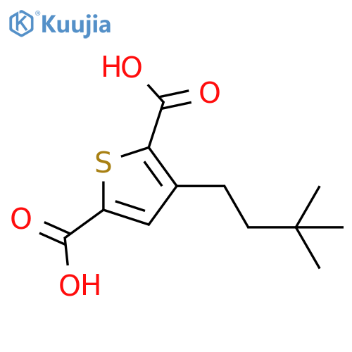 3-(3,3-Dimethylbutyl)thiophene-2,5-dicarboxylic acid structure