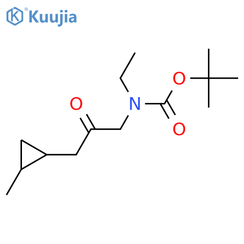 tert-butyl N-ethyl-N-[3-(2-methylcyclopropyl)-2-oxopropyl]carbamate structure