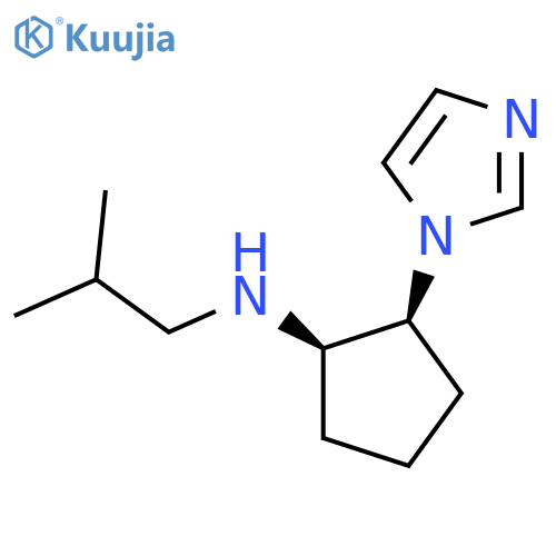 rac-(1R,2S)-2-(1H-imidazol-1-yl)-N-(2-methylpropyl)cyclopentan-1-amine structure