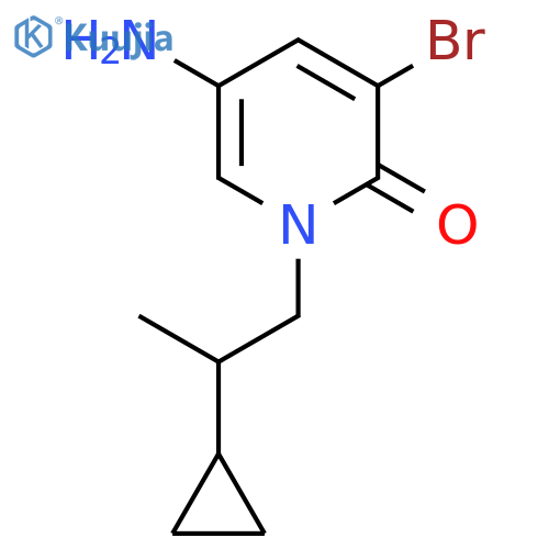 5-amino-3-bromo-1-(2-cyclopropylpropyl)-1,2-dihydropyridin-2-one structure