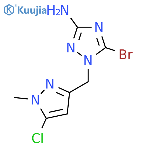 5-bromo-1-(5-chloro-1-methyl-1H-pyrazol-3-yl)methyl-1H-1,2,4-triazol-3-amine structure