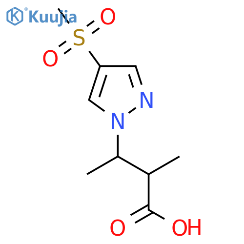 3-(4-methanesulfonyl-1H-pyrazol-1-yl)-2-methylbutanoic acid structure