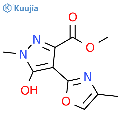 1H-Pyrazole-3-carboxylic acid, 5-hydroxy-1-methyl-4-(4-methyl-2-oxazolyl)-, methyl ester structure
