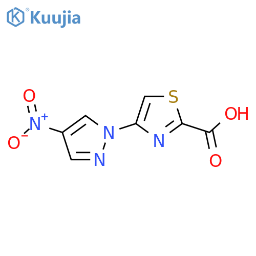 4-(4-nitro-1H-pyrazol-1-yl)-1,3-thiazole-2-carboxylic acid structure