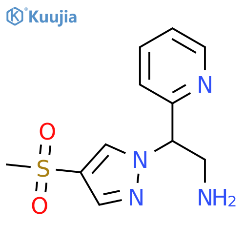 2-(4-methanesulfonyl-1H-pyrazol-1-yl)-2-(pyridin-2-yl)ethan-1-amine structure