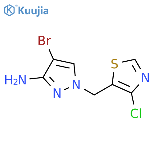4-bromo-1-(4-chloro-1,3-thiazol-5-yl)methyl-1H-pyrazol-3-amine structure