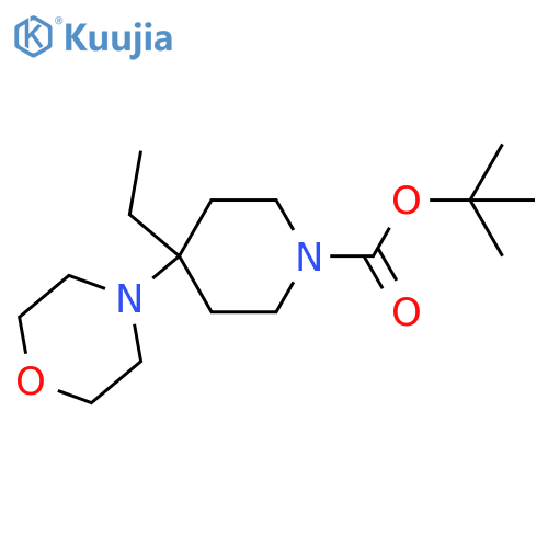 Tert-butyl 4-ethyl-4-(morpholin-4-yl)piperidine-1-carboxylate structure