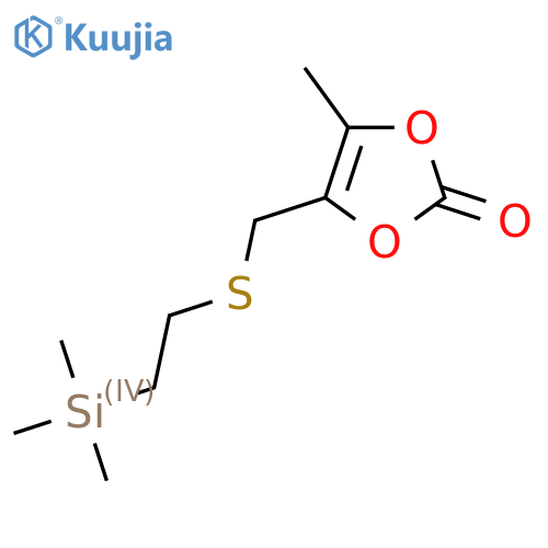 4-methyl-5-({2-(trimethylsilyl)ethylsulfanyl}methyl)-2H-1,3-dioxol-2-one structure
