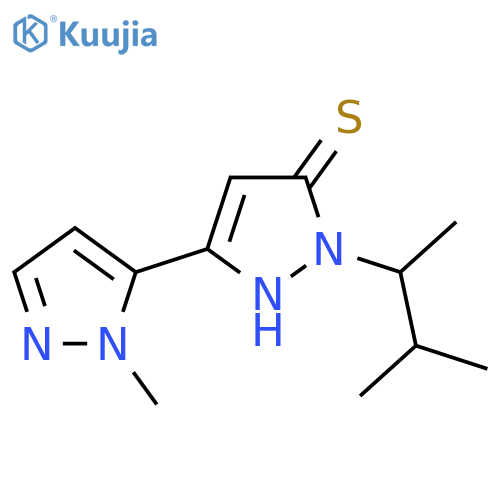 3-(1-methyl-1H-pyrazol-5-yl)-1-(3-methylbutan-2-yl)-1H-pyrazole-5-thiol structure