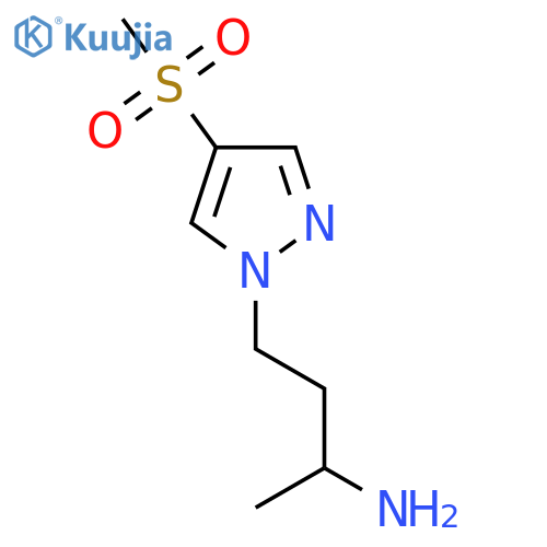 4-(4-methanesulfonyl-1H-pyrazol-1-yl)butan-2-amine structure