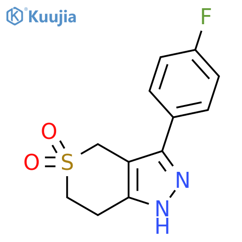 3-(4-Fluorophenyl)-1,4,6,7-tetrahydrothiopyrano[4,3-c]pyrazole 5,5-dioxide structure