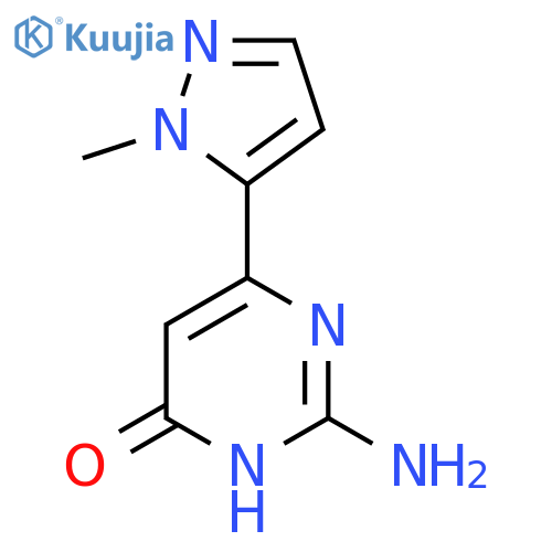 2-amino-6-(1-methyl-1H-pyrazol-5-yl)-3,4-dihydropyrimidin-4-one structure