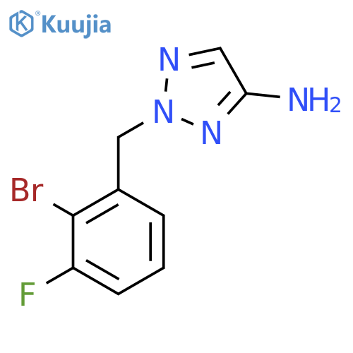 2-(2-bromo-3-fluorophenyl)methyl-2H-1,2,3-triazol-4-amine structure