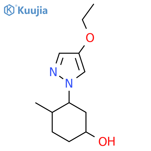 3-(4-ethoxy-1H-pyrazol-1-yl)-4-methylcyclohexan-1-ol structure