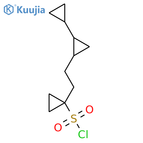 1-2-(2-cyclopropylcyclopropyl)ethylcyclopropane-1-sulfonyl chloride structure