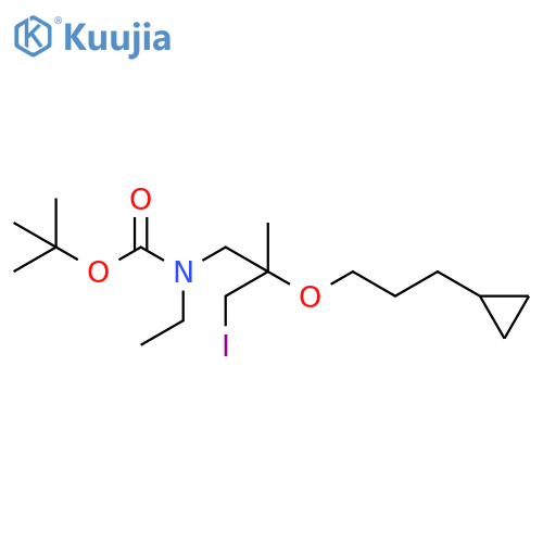 tert-butyl N-2-(3-cyclopropylpropoxy)-3-iodo-2-methylpropyl-N-ethylcarbamate structure