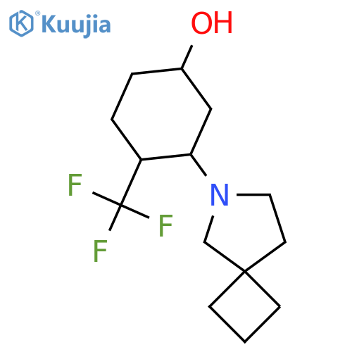 3-{6-Azaspiro[3.4]octan-6-yl}-4-(trifluoromethyl)cyclohexan-1-ol structure