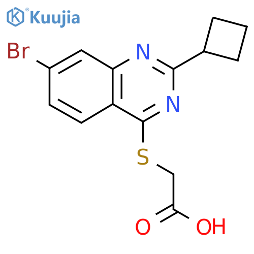 2-[(7-Bromo-2-cyclobutylquinazolin-4-yl)sulfanyl]acetic acid structure