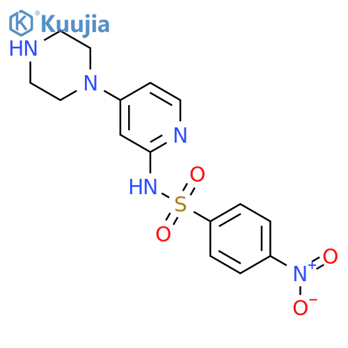 4-nitro-N-[4-(piperazin-1-yl)pyridin-2-yl]benzene-1-sulfonamide structure