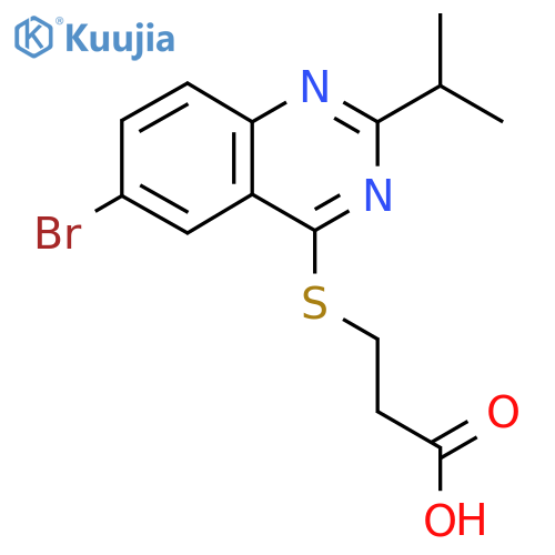 3-{[6-Bromo-2-(propan-2-yl)quinazolin-4-yl]sulfanyl}propanoic acid structure