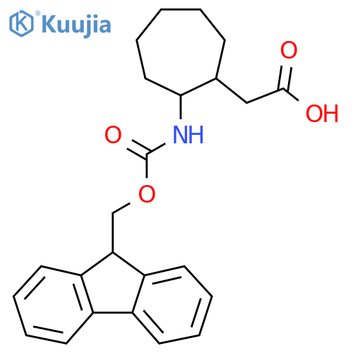 2-[2-({[(9H-fluoren-9-yl)methoxy]carbonyl}amino)cycloheptyl]acetic acid structure