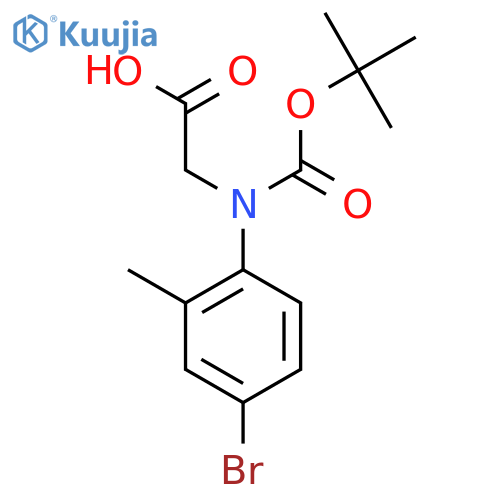 2-(4-bromo-2-methylphenyl)(tert-butoxy)carbonylaminoacetic acid structure