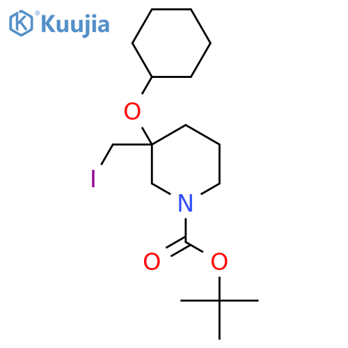 tert-butyl 3-(cyclohexyloxy)-3-(iodomethyl)piperidine-1-carboxylate structure
