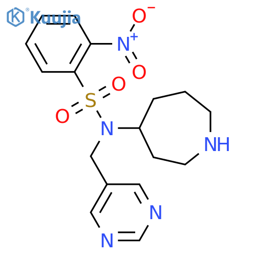 N-(azepan-4-yl)-2-nitro-N-[(pyrimidin-5-yl)methyl]benzene-1-sulfonamide structure