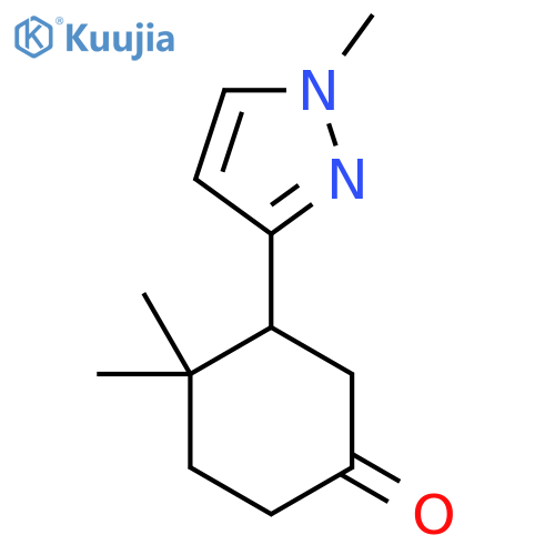 4,4-dimethyl-3-(1-methyl-1H-pyrazol-3-yl)cyclohexan-1-one structure