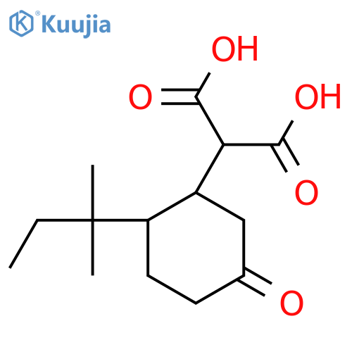 2-[2-(2-Methylbutan-2-yl)-5-oxocyclohexyl]propanedioic acid structure