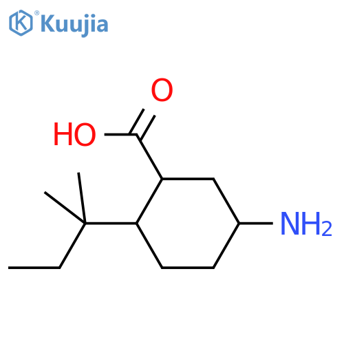 5-Amino-2-(2-methylbutan-2-yl)cyclohexane-1-carboxylic acid structure