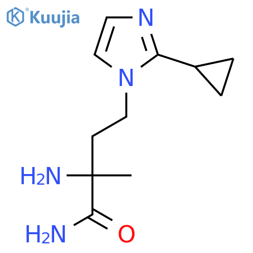 2-amino-4-(2-cyclopropyl-1H-imidazol-1-yl)-2-methylbutanamide structure