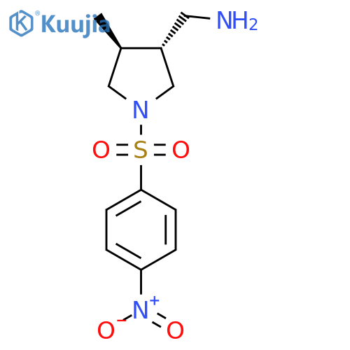 rac-(3R,4S)-4-methyl-1-(4-nitrobenzenesulfonyl)pyrrolidin-3-ylmethanamine structure