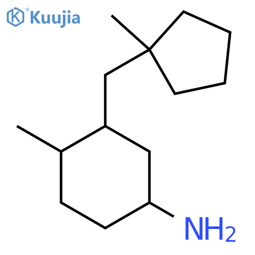 4-Methyl-3-[(1-methylcyclopentyl)methyl]cyclohexan-1-amine structure