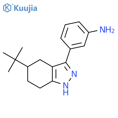 3-(5-tert-butyl-4,5,6,7-tetrahydro-1H-indazol-3-yl)aniline structure