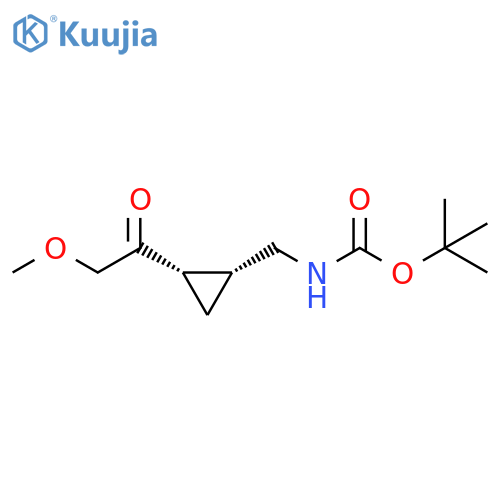 Carbamic acid, N-[[(1R,2S)-2-(2-methoxyacetyl)cyclopropyl]methyl]-, 1,1-dimethylethyl ester, rel- structure