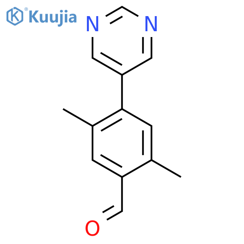 2,5-Dimethyl-4-(pyrimidin-5-yl)benzaldehyde structure