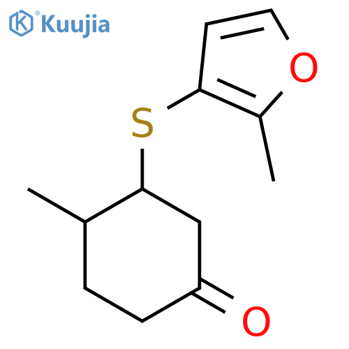 4-Methyl-3-[(2-methylfuran-3-yl)sulfanyl]cyclohexan-1-one structure