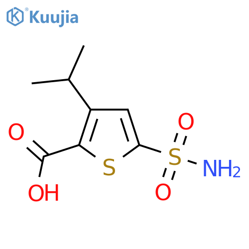3-(Propan-2-yl)-5-sulfamoylthiophene-2-carboxylic acid structure