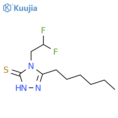 4-(2,2-difluoroethyl)-5-hexyl-4H-1,2,4-triazole-3-thiol structure