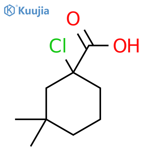 1-chloro-3,3-dimethylcyclohexane-1-carboxylic acid structure