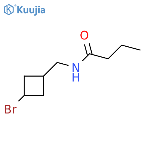 N-[(3-bromocyclobutyl)methyl]butanamide structure