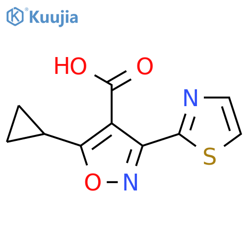 5-Cyclopropyl-3-(1,3-thiazol-2-yl)-1,2-oxazole-4-carboxylic acid structure